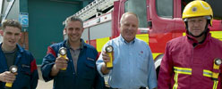 Crew of South Yorkshire Fire and Rescue with their ATEX certified Wolf Safety lights